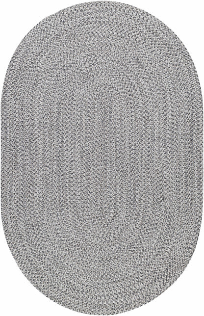 Cream Charcoal Braided Faux Jute Rug