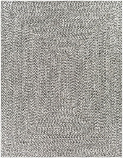 Cream Charcoal Braided Faux Jute Rug