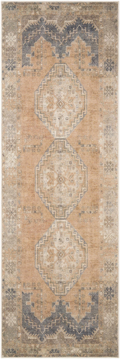 Carrabelle Peach Washable Area Rug - Clearance