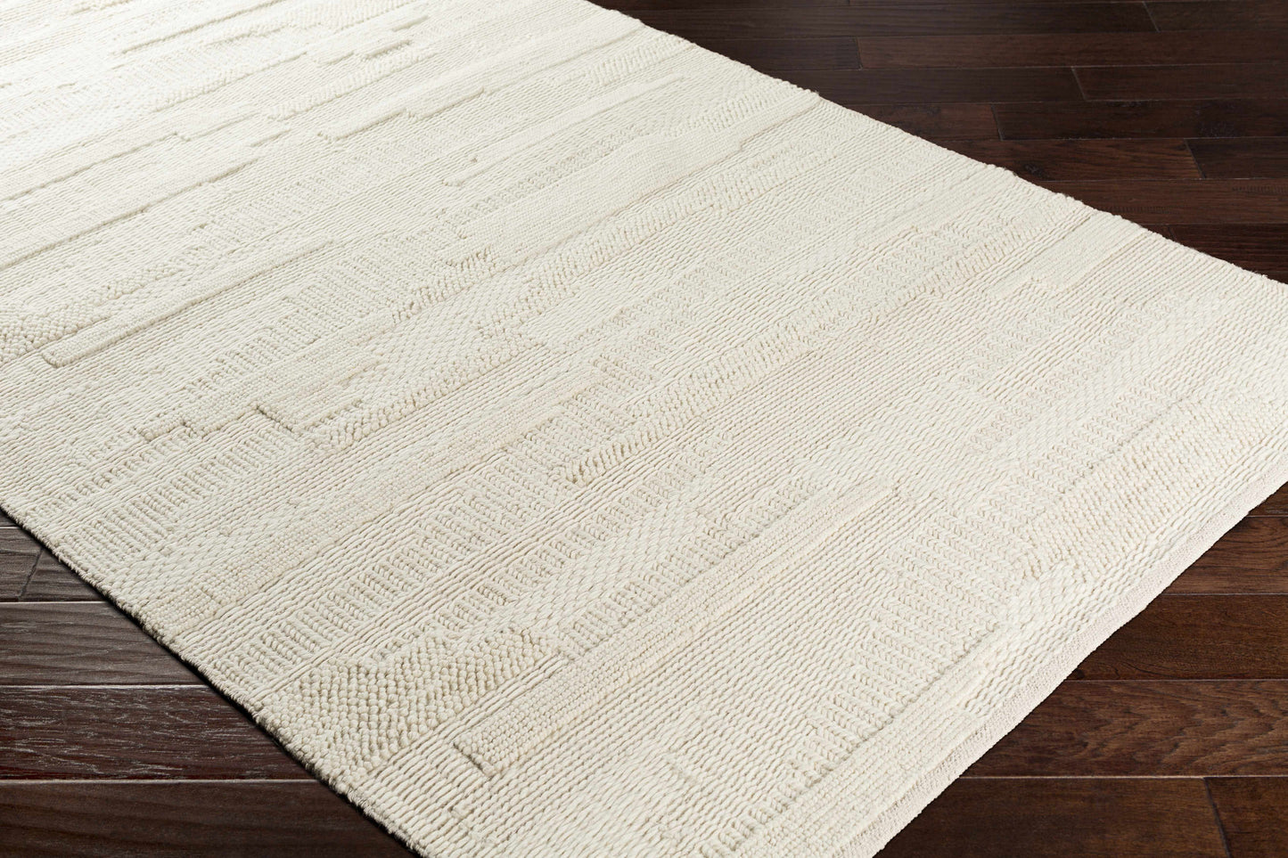 Alfombra De Lana Con Textura Crema Cypress