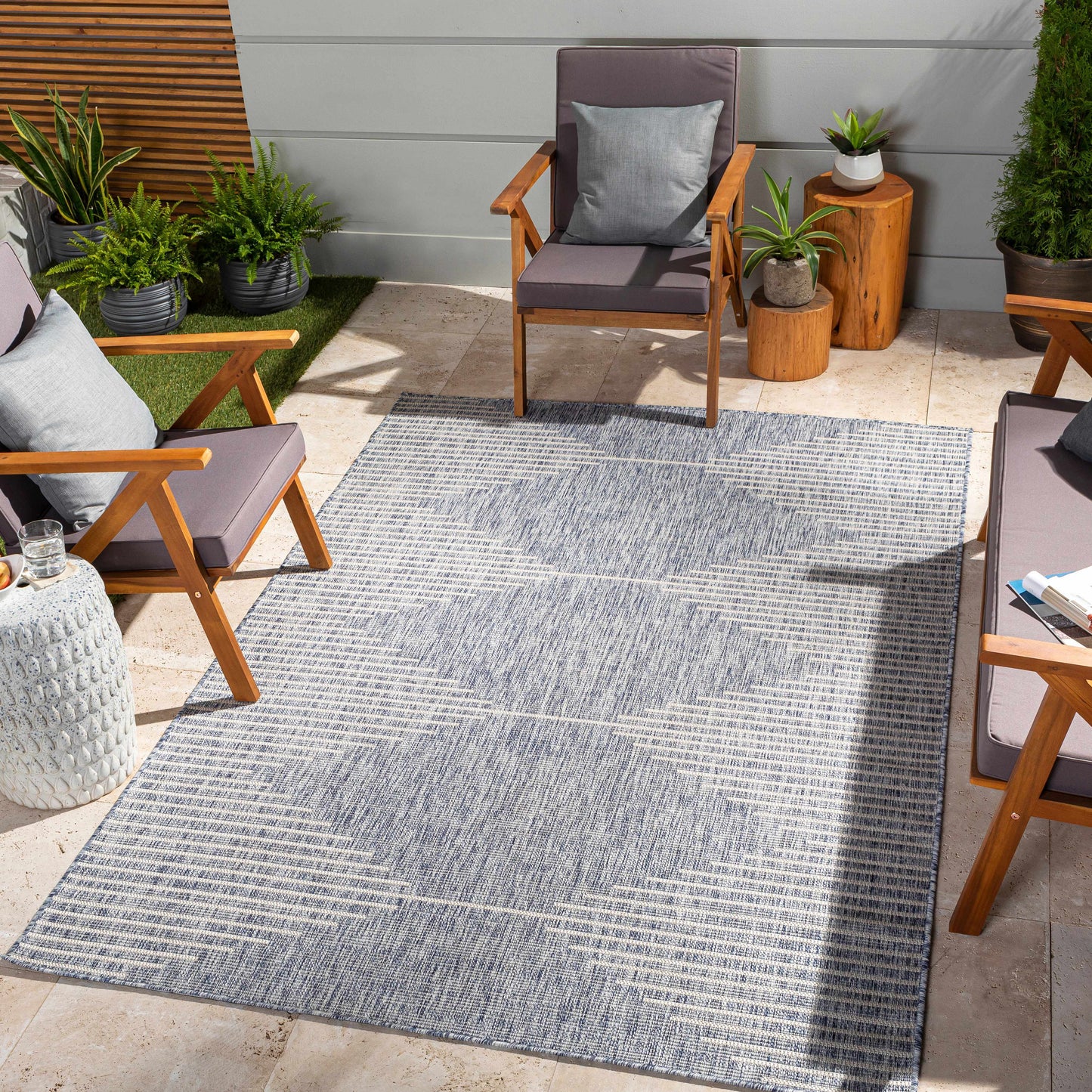 Stephan Blue Outdoor Rug