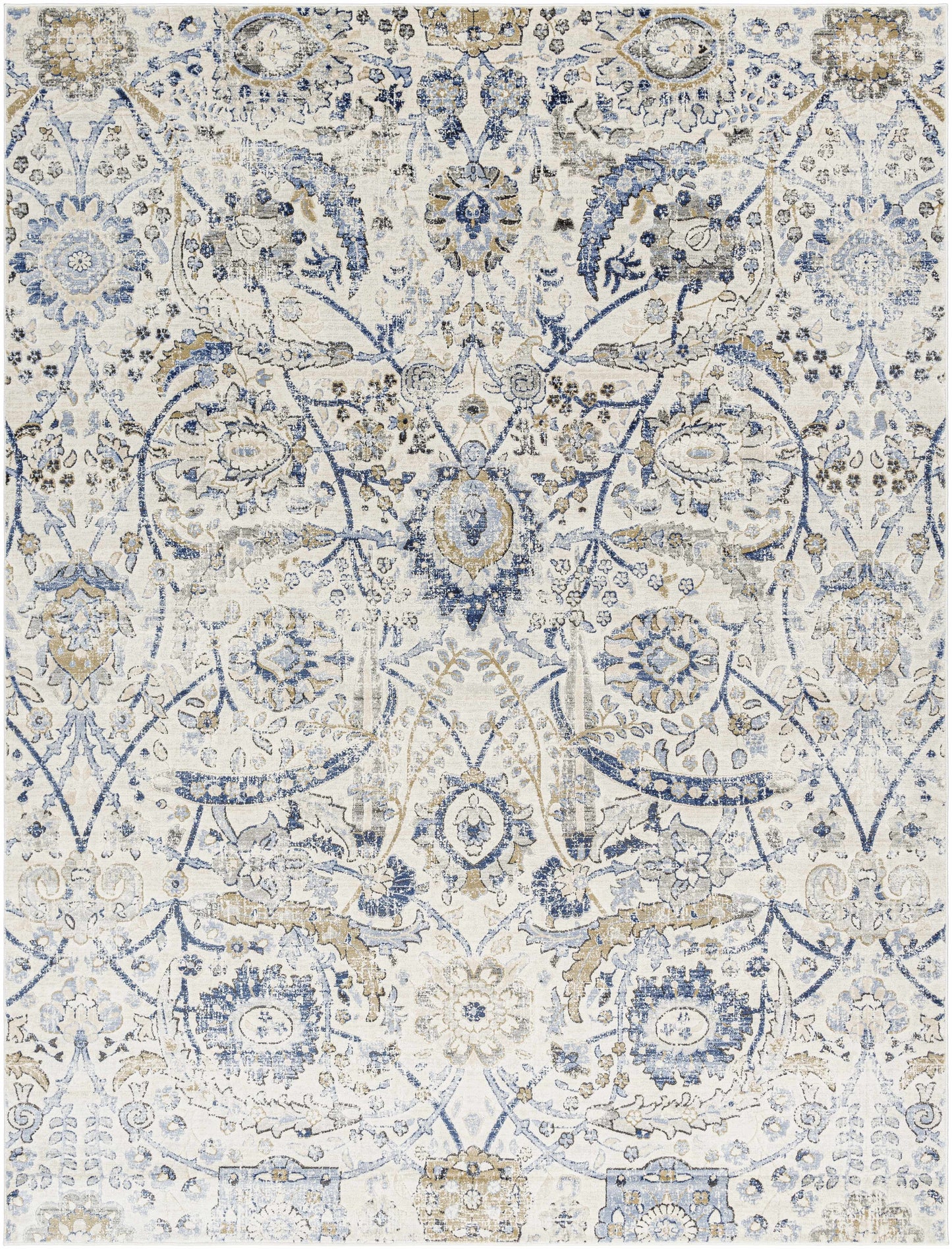 Georgiana Beige & Blue Area Rug