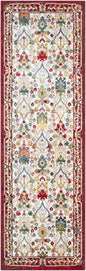 Neola White/Red Damask Area Rug