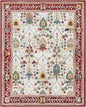 Neola White/Red Damask Area Rug