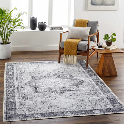 Rosman Gray Washable Rug - Clearance