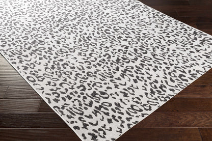 Alderbury White Leopard Print Rug