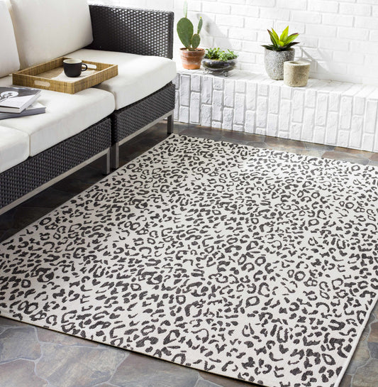 Alfombra con estampado de leopardo blanco Alderbury