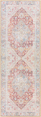 Cream Rust Leeston Vintage Washable Area Rug - Clearance