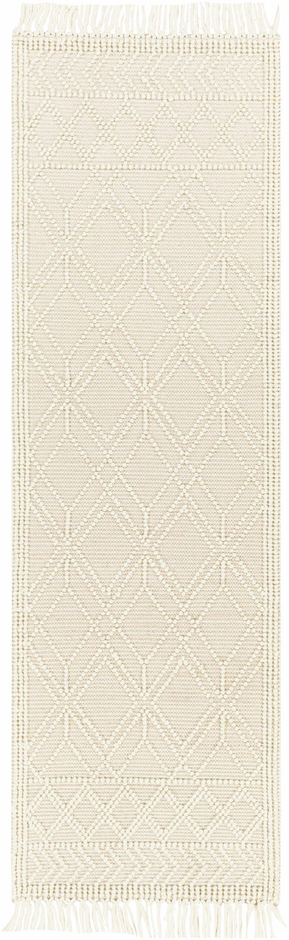 Ramsbury Beige Trellis Wool Rug