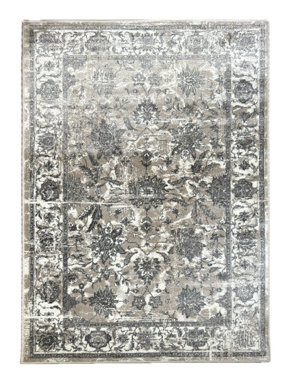 ROY's Home One Level Design Area Rugs, Classic Pattern - Shiny Ivory,Grey,Beige,Tan Yarn