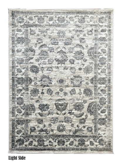 ROY's Home One Level Design Area Rugs, Classic Pattern - Shiny Ivory,Grey,Tan Yarn