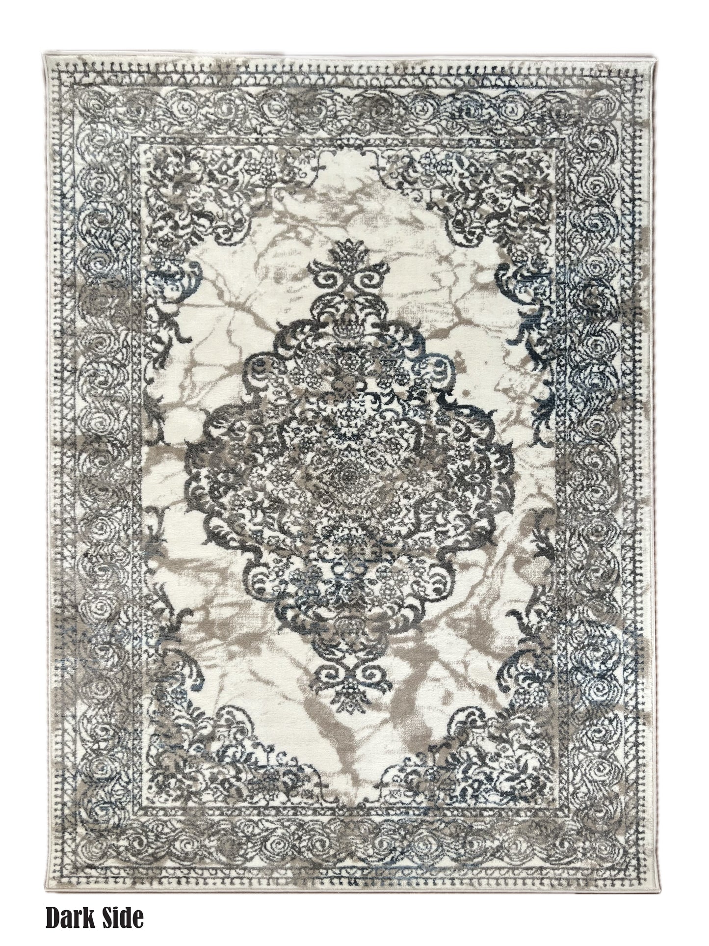 ROY's Home One Level Area Rugs, Classic Pattern - Shiny Ivory,Grey,Beige Yarn