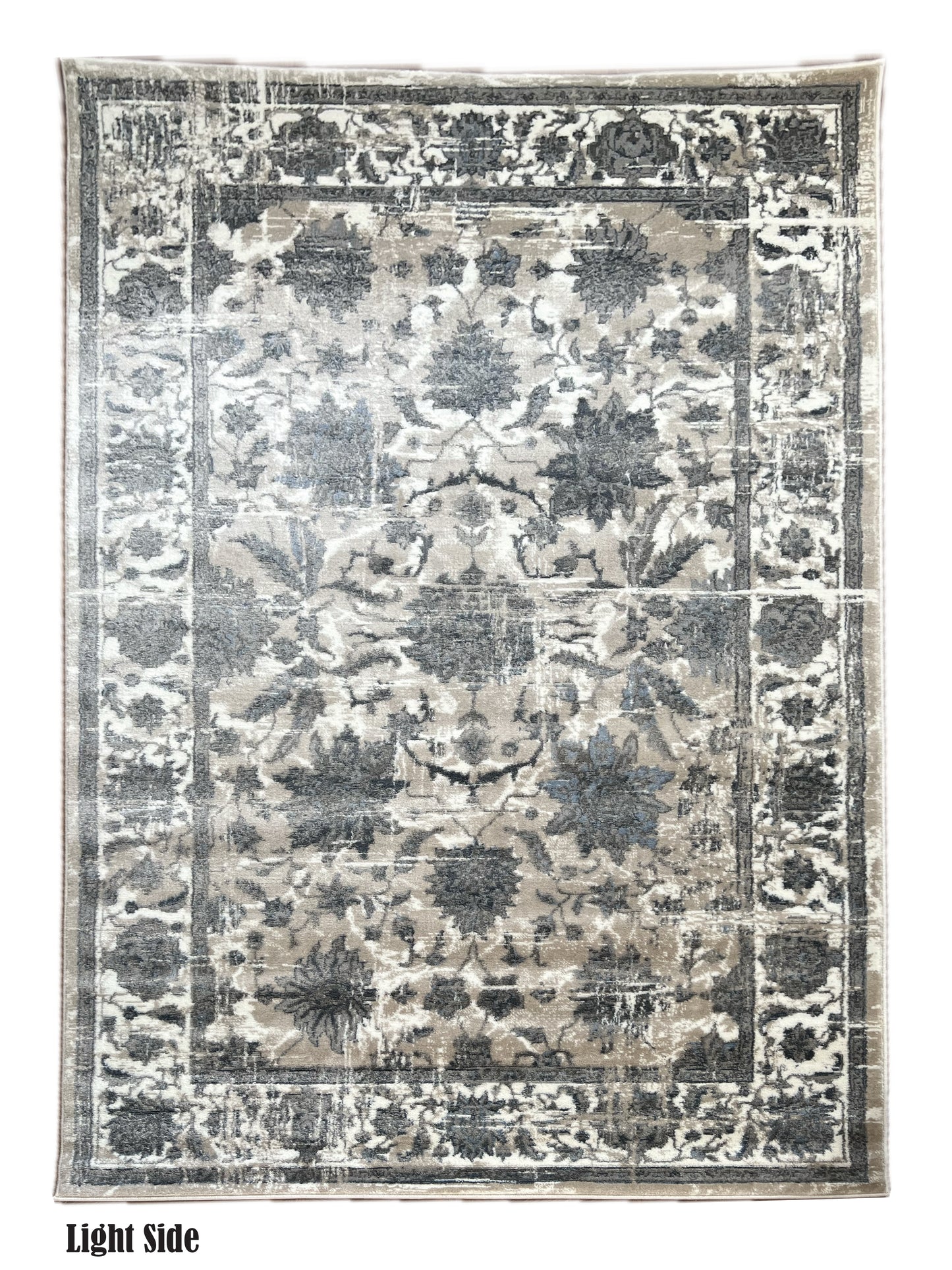 ROY's Home One Level Area Rugs, Classic Pattern - Shiny Ivory,Grey,Beige,Navy Yarn