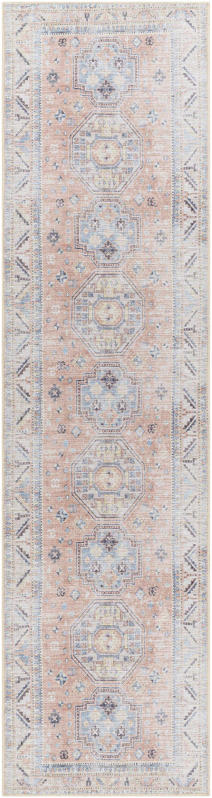 Morcott Peach Washable Area Rug