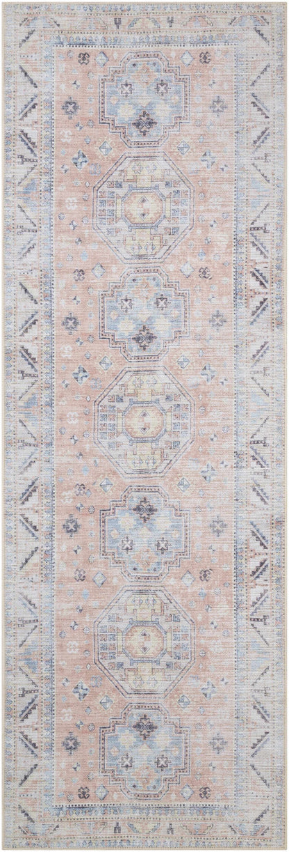 Morcott Peach Washable Area Rug