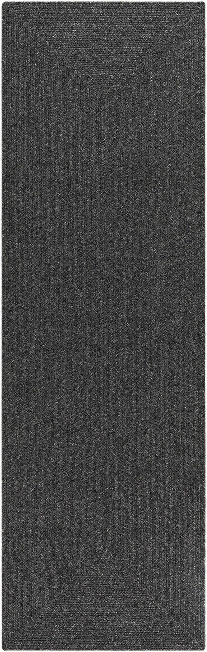 Black Braided Faux Jute Rug