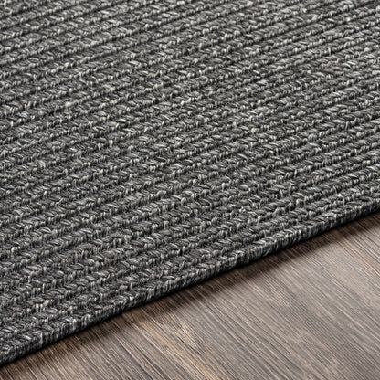 Black Braided Faux Jute Rug