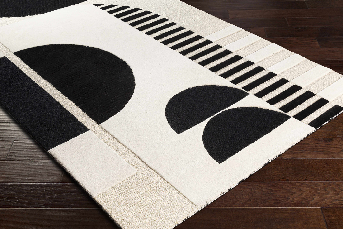 Brooklyn Black&White Modern Wool Rug