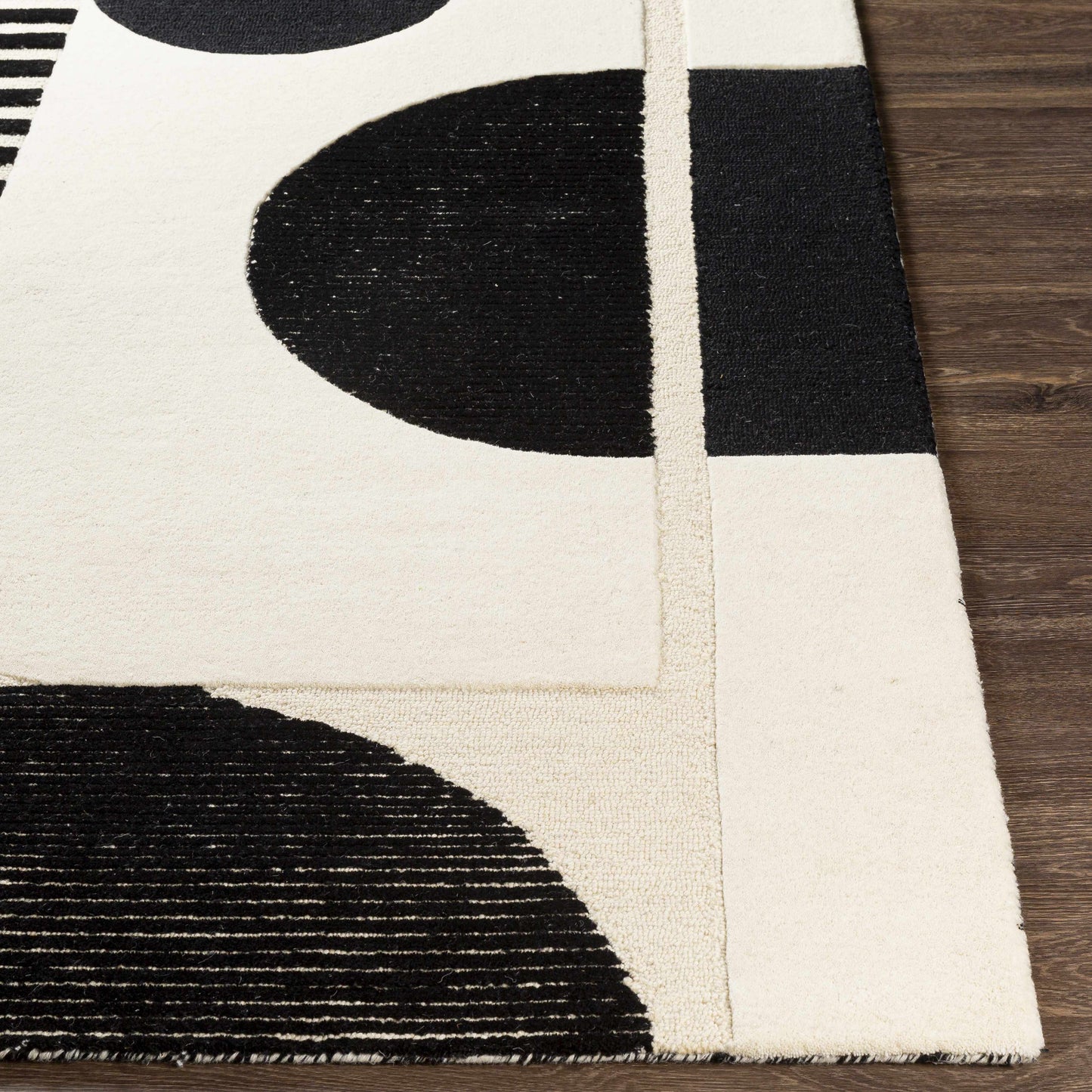 Brooklyn Black&White Modern Wool Rug