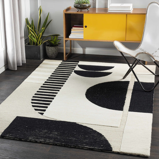 Brooklyn Black&White Modern Wool Rug