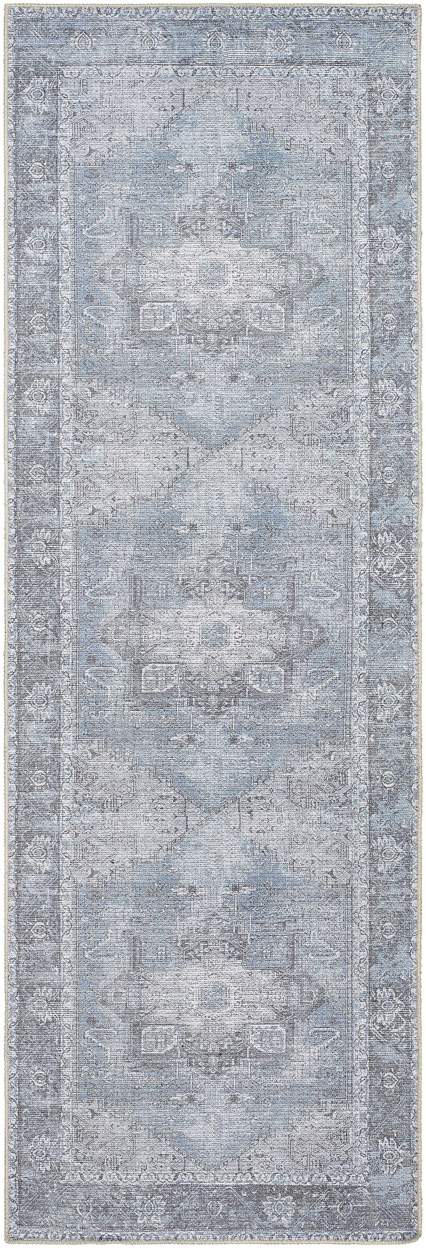 Rosman Blue Washable Area Rug - Clearance