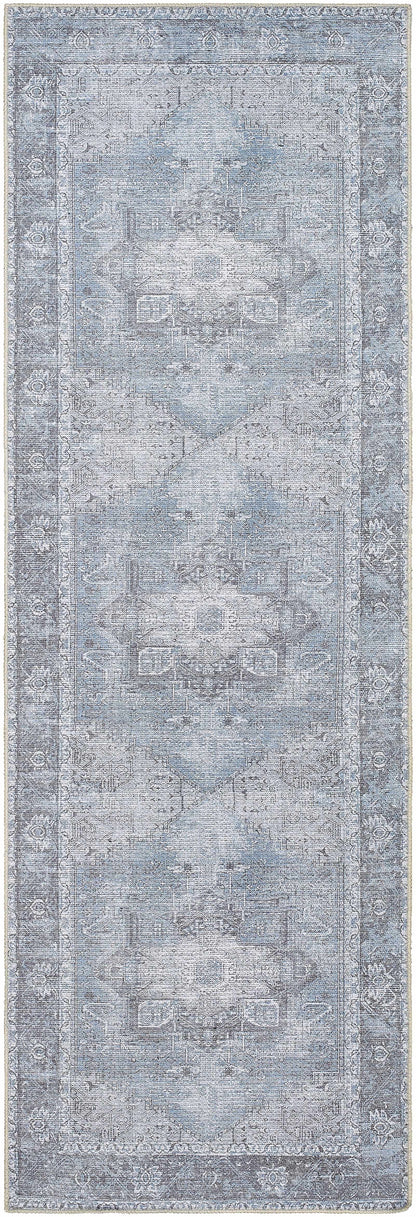 Rosman Blue Washable Area Rug - Clearance