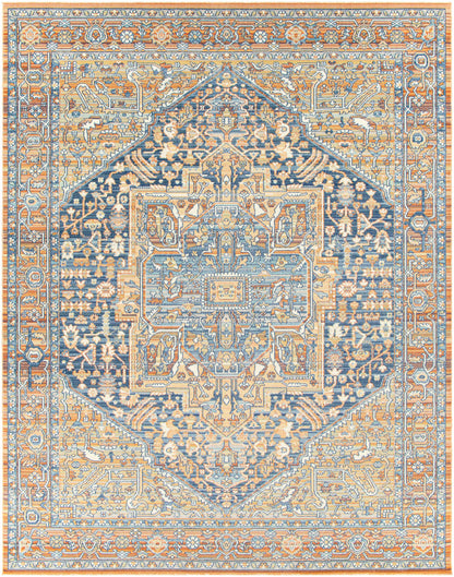 Ripponlea Blue&Orange Medallion Rug