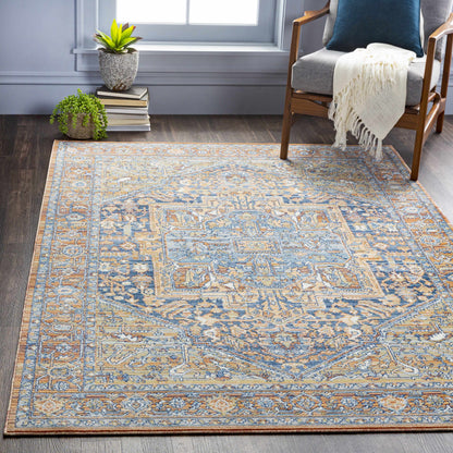 Ripponlea Blue&Orange Medallion Rug