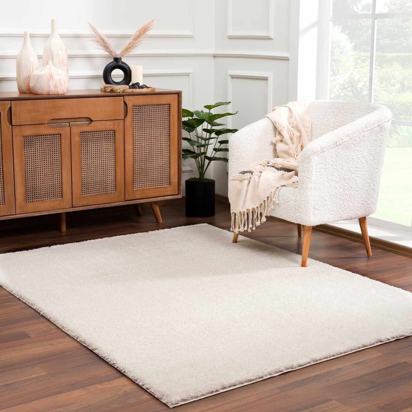 Alfombra de felpa Heavenly Solid Beige