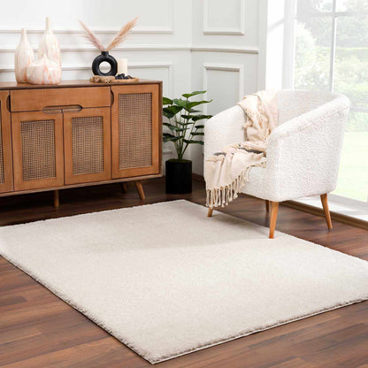 Heavenly Solid Beige Plush Rug