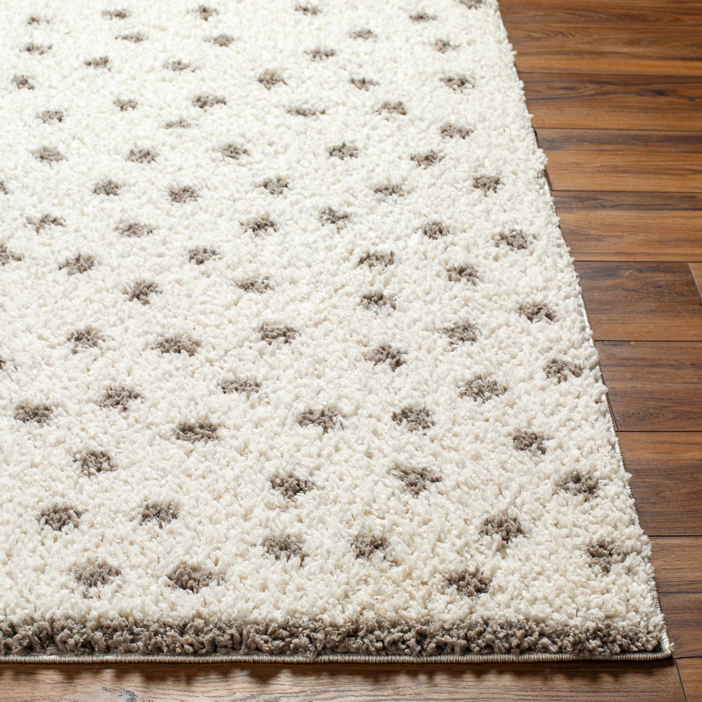 Chaia Dotted Cream & Gray Plush Rug