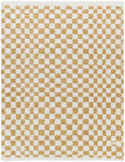 Kieu Yellow & White Checkered Area Rug