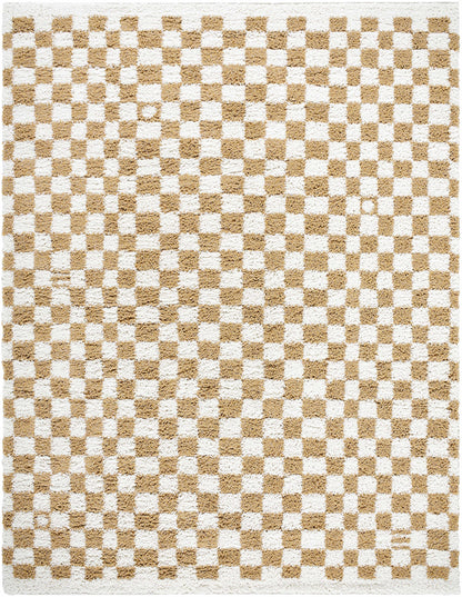 Kieu Yellow & White Checkered Area Rug