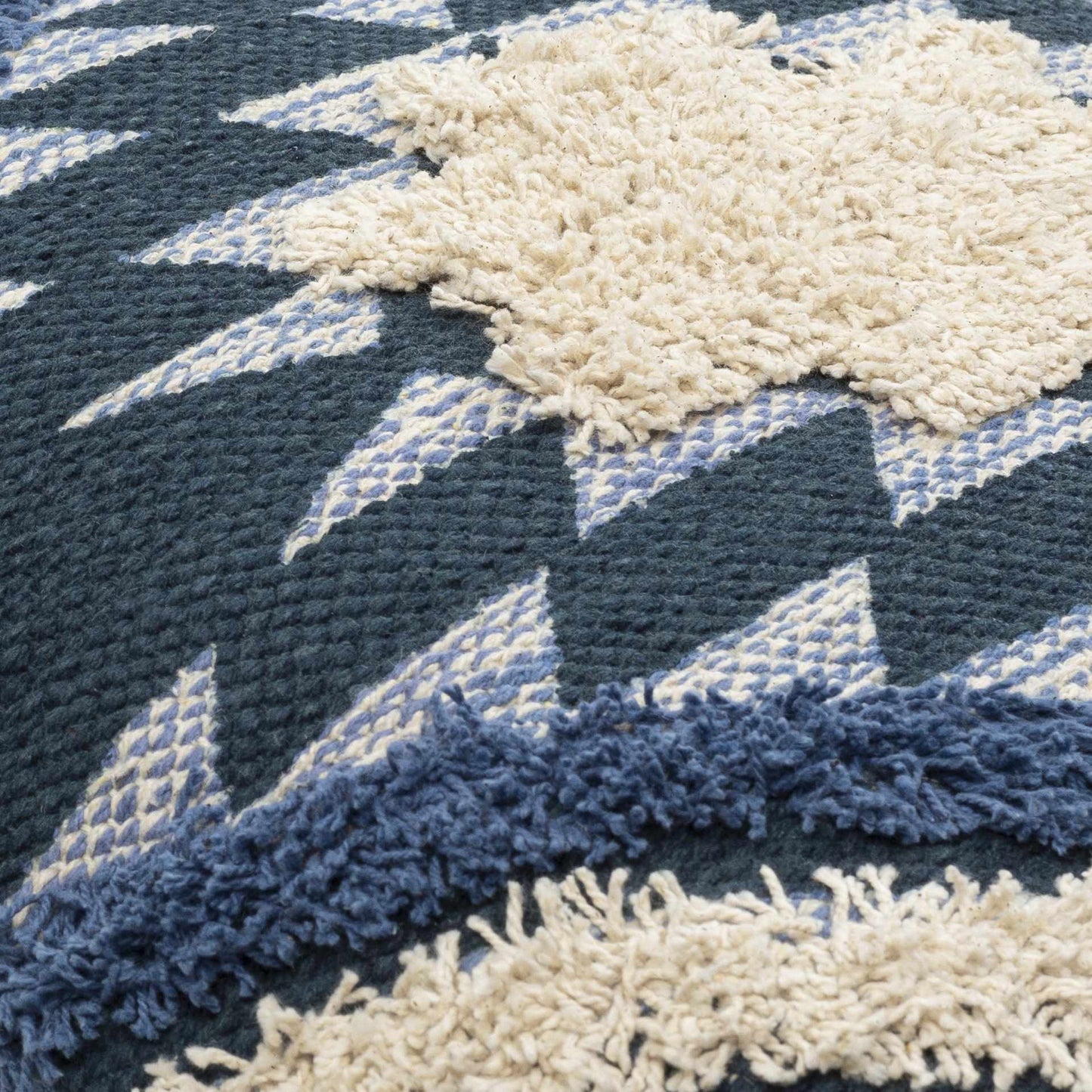 Shepardsville Navy Kilim Geometric Throw Pillow