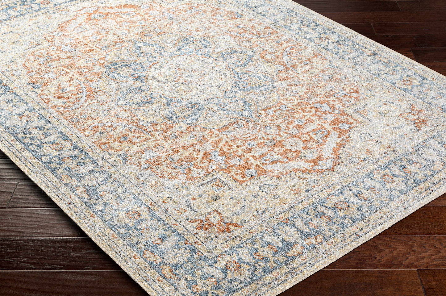 Emke Rust Washable Area Rug - Clearance