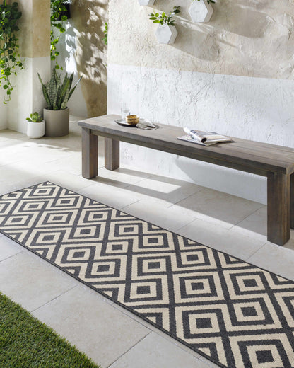 Spilsby Black Trellis Outdoor Rug