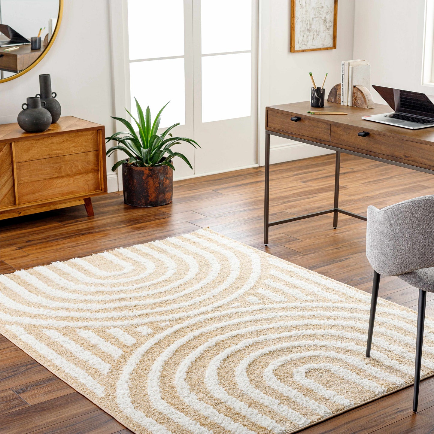 Arnel Beige Area Rug