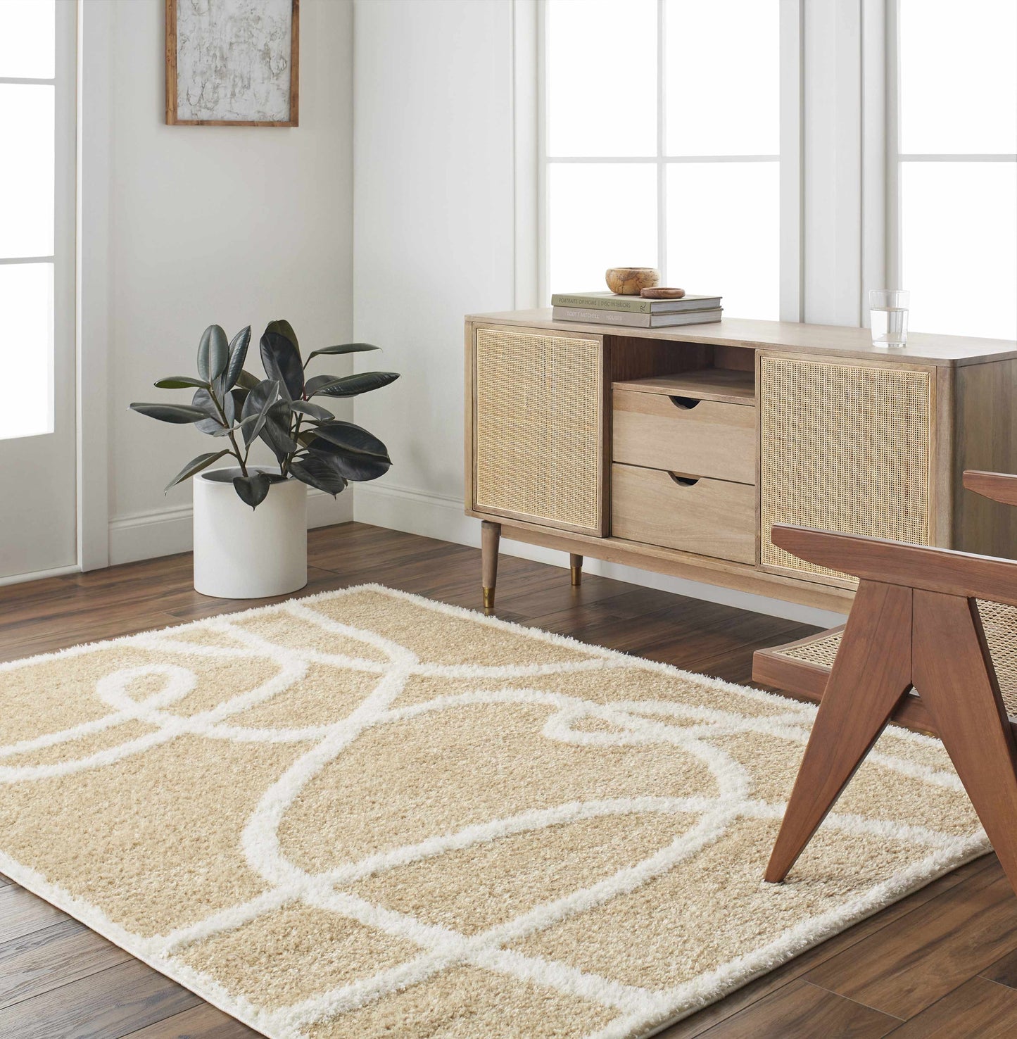 Gilon Camel Plush Area Rug