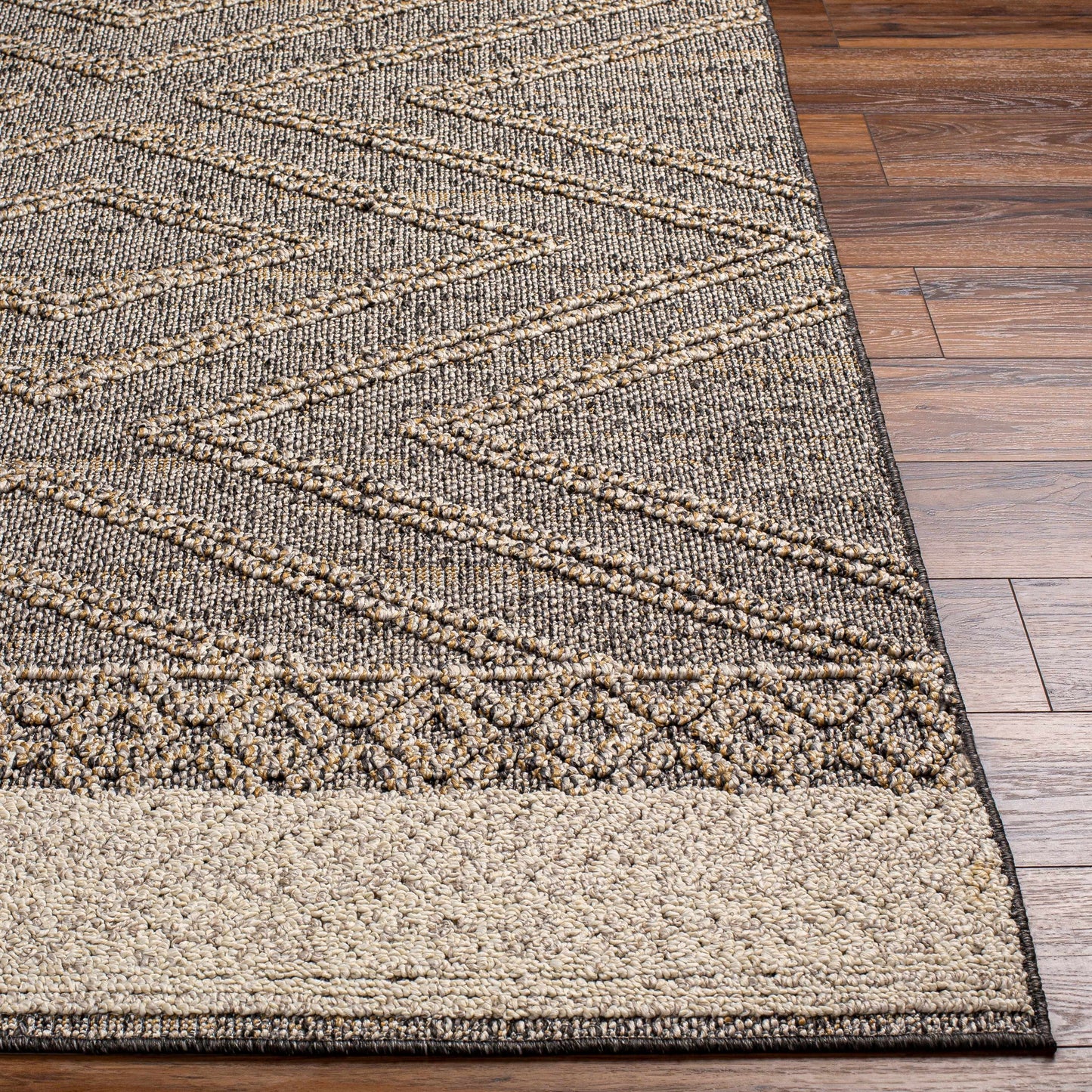 Beige Charcoal Areli Area Rug