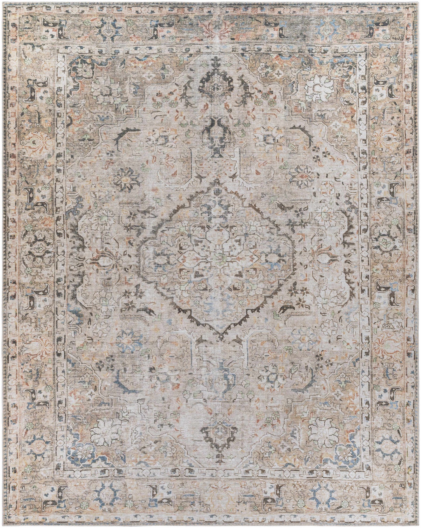 Brown Standon Vintage Washable Area Rug