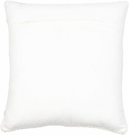 Sumiton White Textured Crochet Cotton Throw Pillow