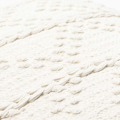 Sumiton White Textured Crochet Cotton Throw Pillow