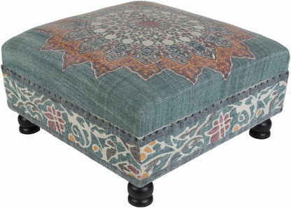 Swinton Blue Ottoman Pouf