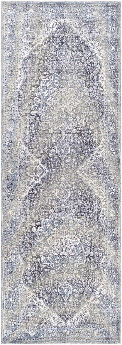 Blue Tavas Medallion Washable Area Rug - Clearance