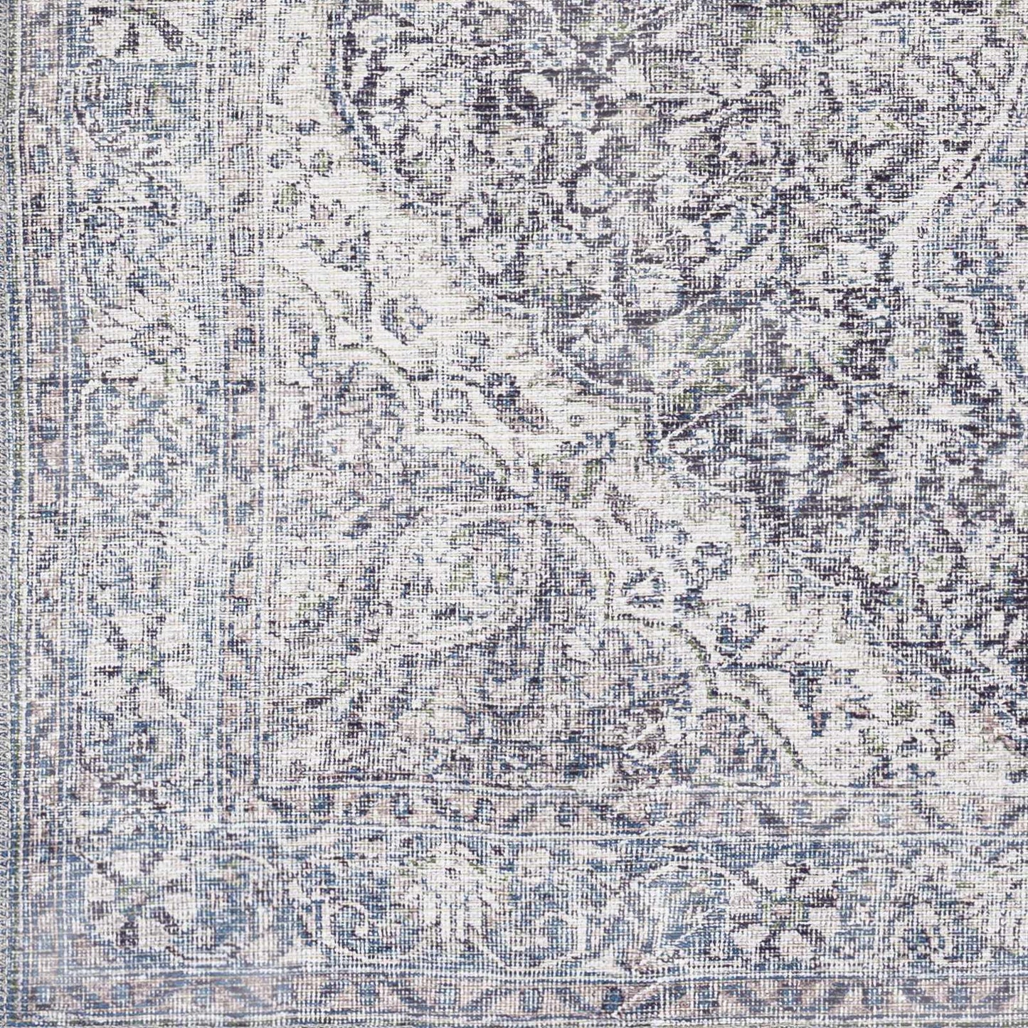 Blue Tavas Medallion Washable Area Rug - Clearance