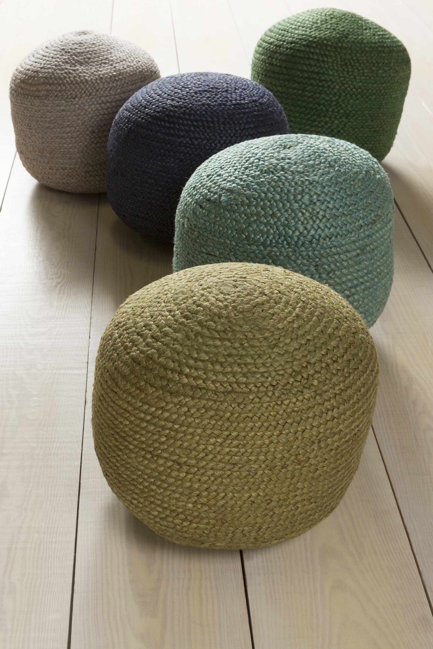 Kaumakani Jute Pouf in Dark Blue