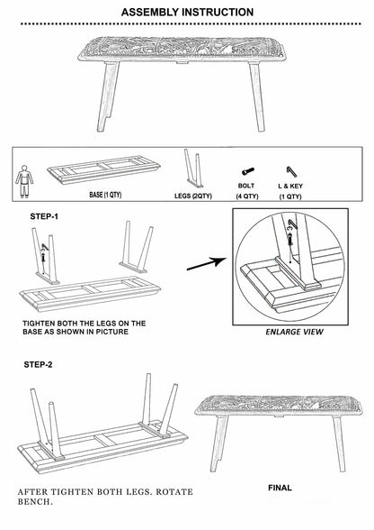 Yook Colorful Wood Bench