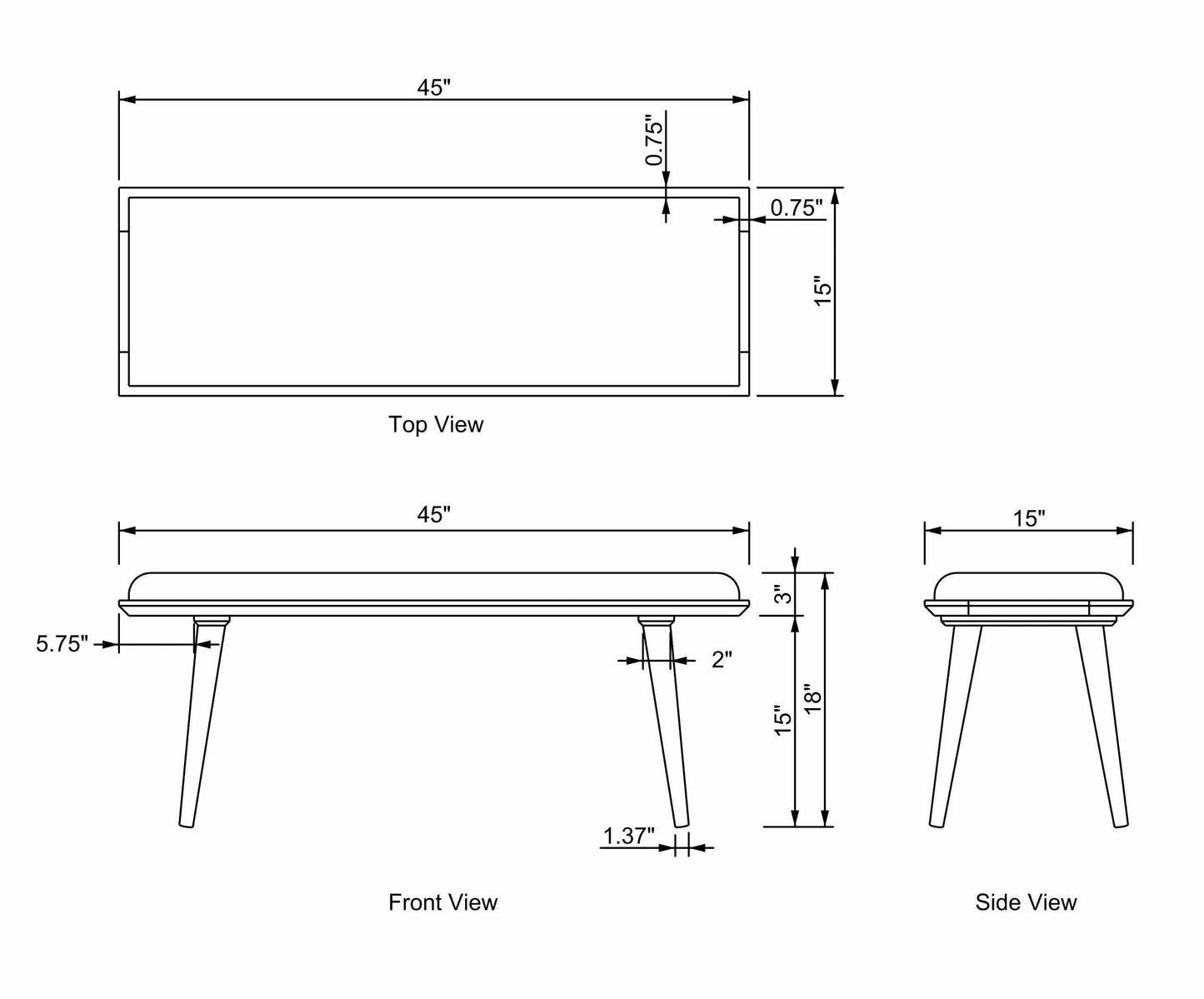 Yook Colorful Wood Bench